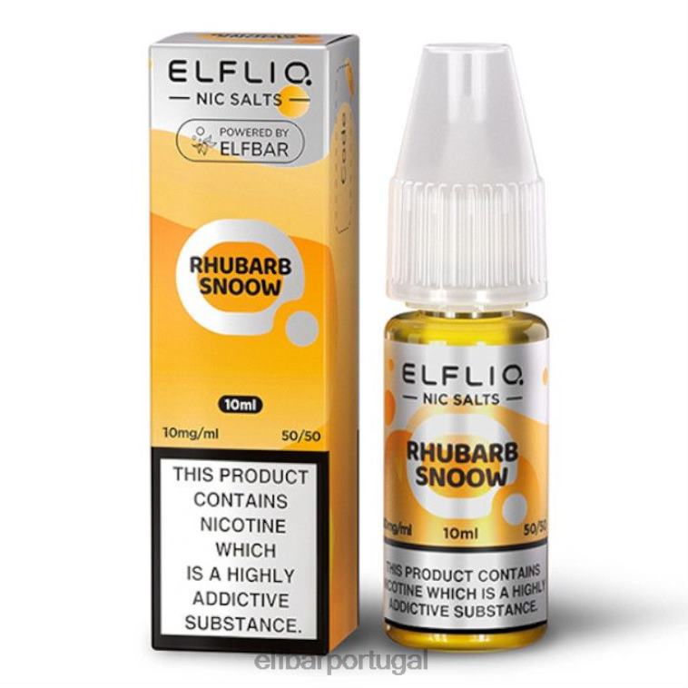6FN06171 sais elfbar elfliq nic - ruibarbo snoow - 10ml-10 mg/ml Uma cor cigarros eletrônicos
