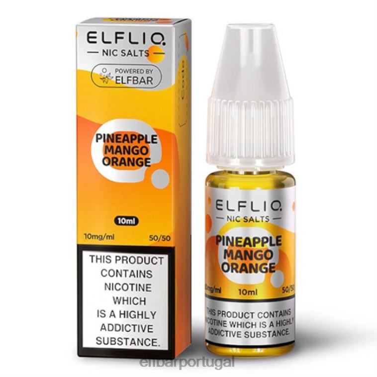 6FN06173 elfbar elfliq nic salts - abacaxi manga laranja - 10ml-10 mg/ml Uma cor cigarros eletrônicos