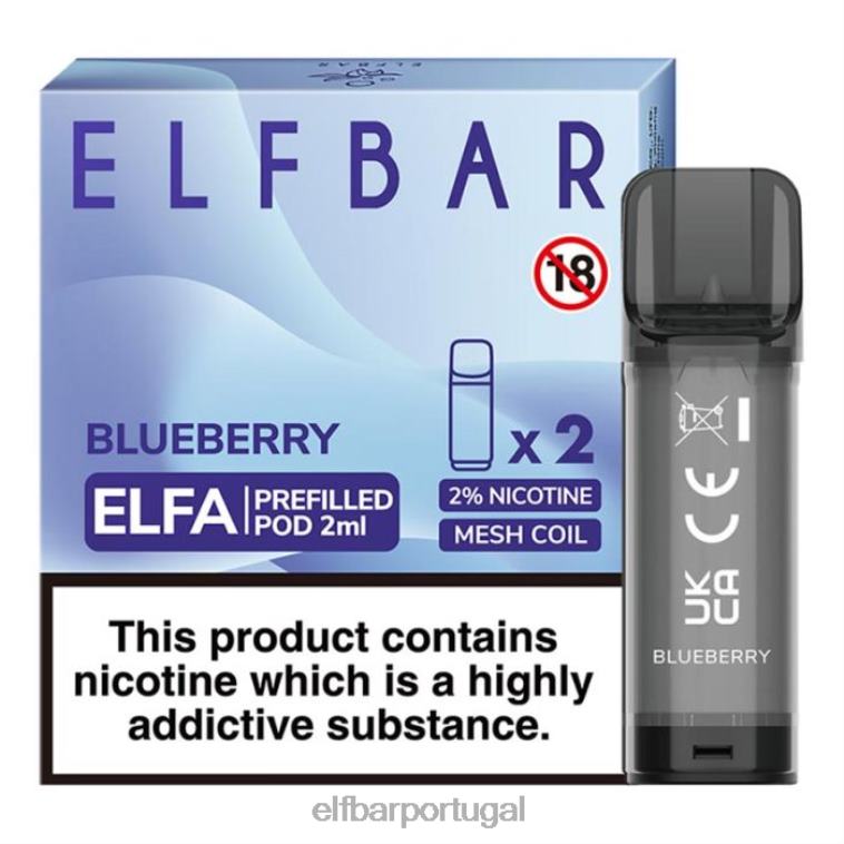 6FN06106 cápsula pré-cheia elfbar elfa - 2ml - 20mg (2 embalagens) mirtilo cigarros eletrônicos