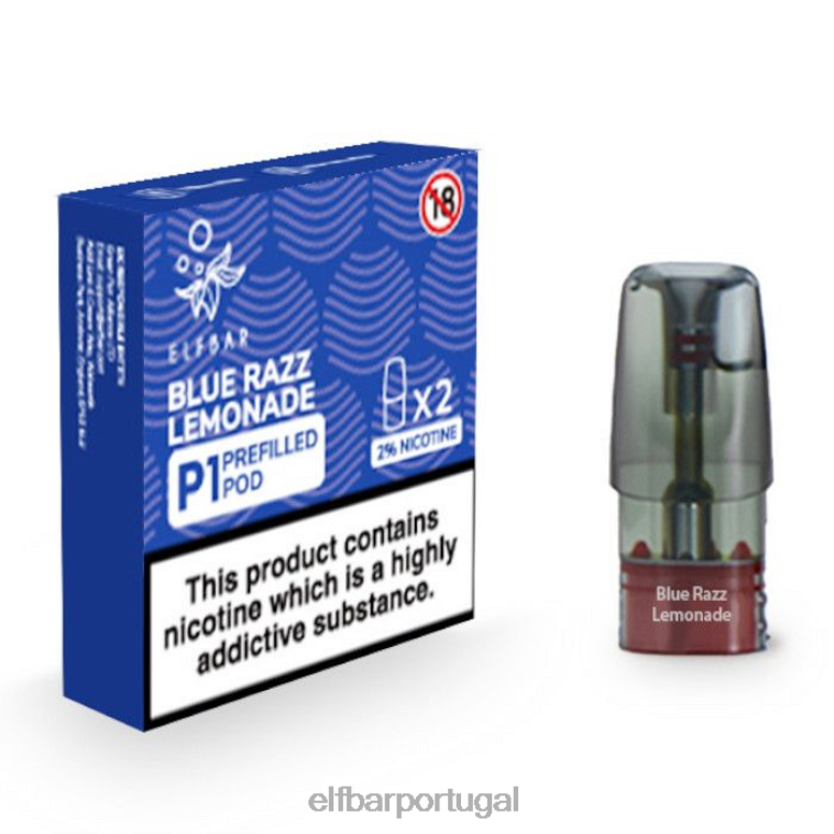 6FN06154 elfbar mate 500 p1 cápsulas pré-cheias - 20 mg (2 embalagens) limonada razz azul cigarros eletrônicos