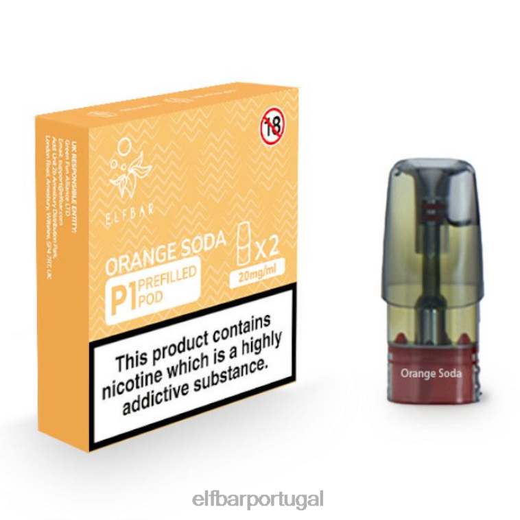 6FN06155 elfbar mate 500 p1 cápsulas pré-cheias - 20 mg (2 embalagens) de refrigerante de laranja Uma cor cigarros eletrônicos