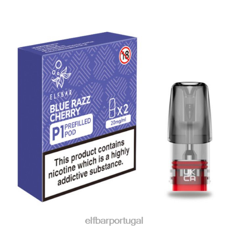 6FN06165 elfbar mate 500 p1 vagens pré-cheias - 20 mg (2 embalagens) cereja razz azul Uma cor cigarros eletrônicos