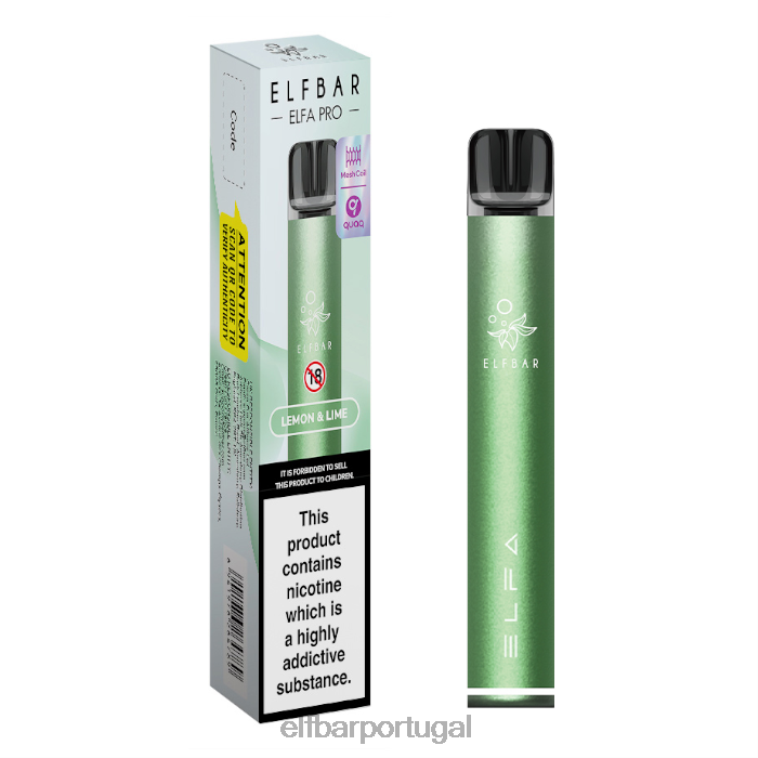 6FN0676 kit elfbar elfa pro pod - recarregável verde crepúsculo + vagem pré-cheia de limão e lima cigarros eletrônicos