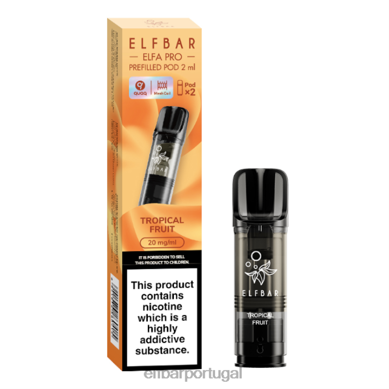 6FN0688 elfbar elfa pro cápsulas pré-cheias - 20 mg - 2 unidades fruta tropical cigarros eletrônicos