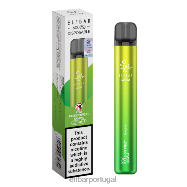 6FN0612 vaporizador descartável elfbar 600v2 - 20mg kiwi maracujá goiaba cigarros eletrônicos