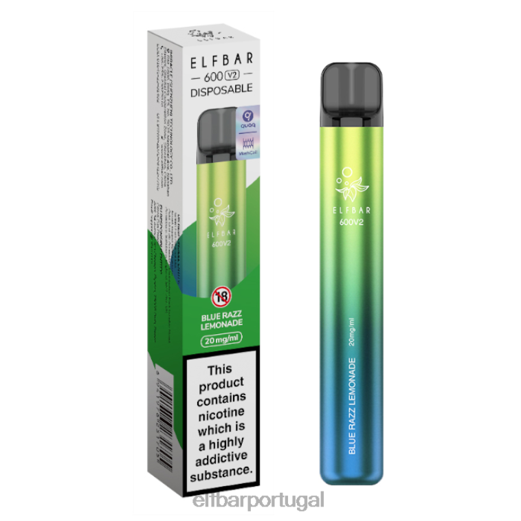 6FN0613 vaporizador descartável elfbar 600v2 - 20mg limonada razz azul cigarros eletrônicos