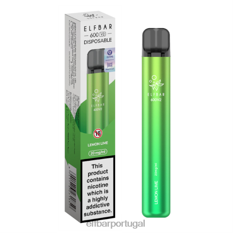 6FN0615 vaporizador descartável elfbar 600v2 - 20mg limão cigarros eletrônicos