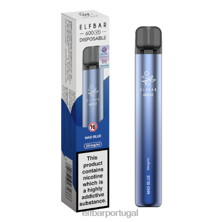 6FN0620 vaporizador descartável elfbar 600v2 - 20mg azul louco cigarros eletrônicos