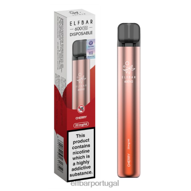 6FN065 vaporizador descartável elfbar 600v2 - 20mg cereja cigarros eletrônicos