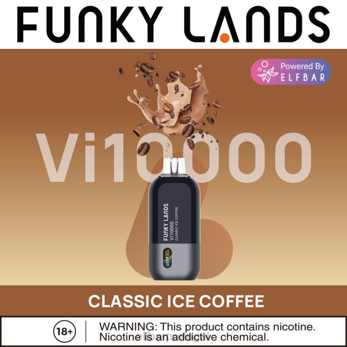 café gelado clássico cigarro eletrônico HDFV155 Funky Lands Melhor Sabor Vape Descartável Vi10000 Série Iced ELFBAR