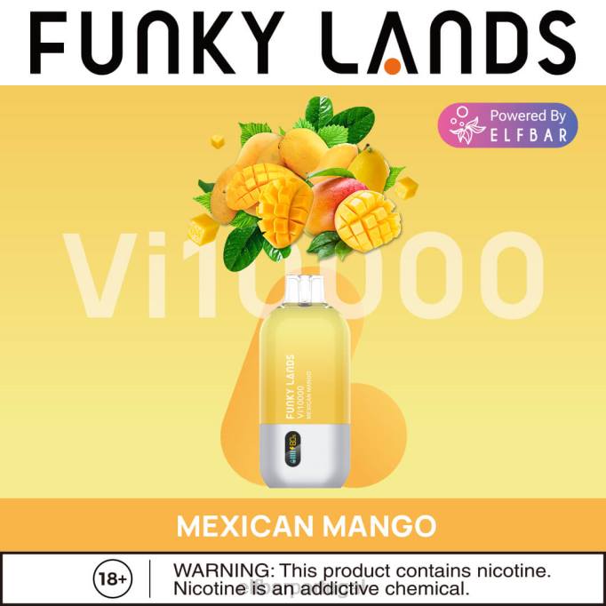 colada de pêssego cigarro eletrônico HDFV162 Funky Lands vape descartável vi10000 puffs ELFBAR