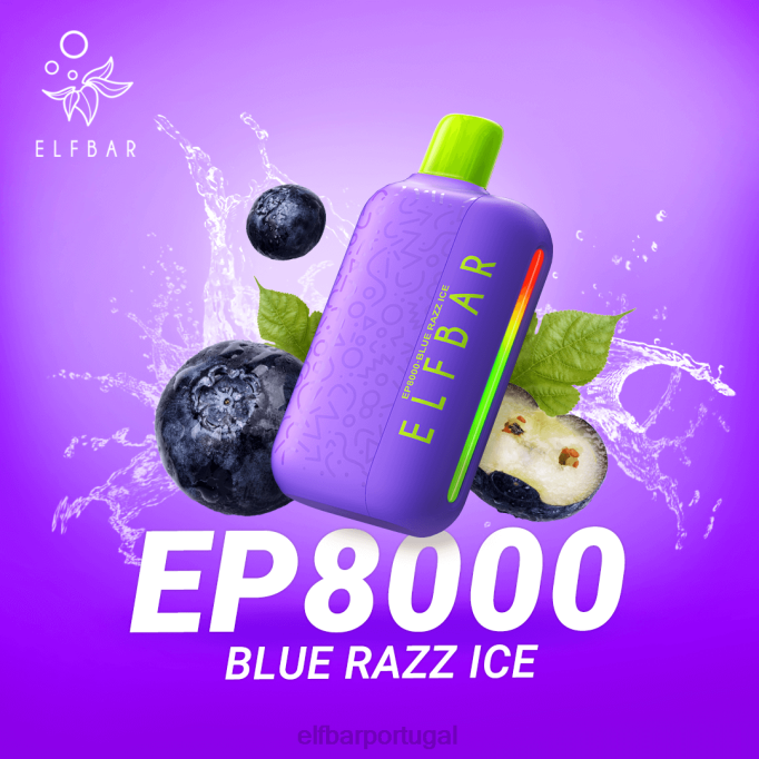 gelo azul cigarro eletrônico HDFV65 vape descartável novos sopros ep8000 ELFBAR