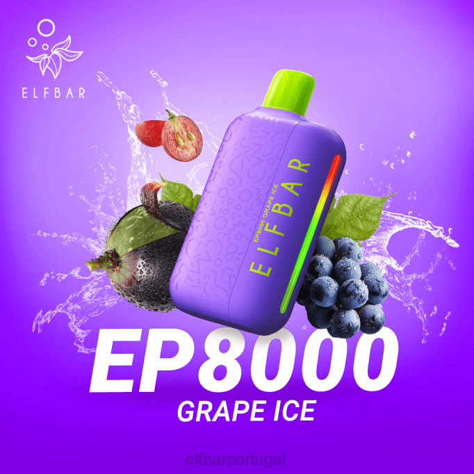 gelo de uva cigarro eletrônico HDFV59 vape descartável novos sopros ep8000 ELFBAR