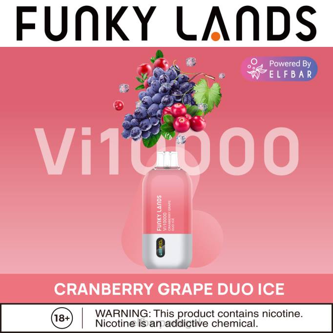 gelo duo de uva e cranberry cigarro eletrônico HDFV156 Funky Lands Melhor Sabor Vape Descartável Vi10000 Série Iced ELFBAR