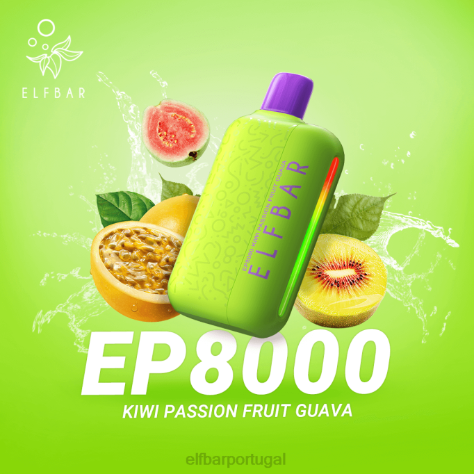 kiwi maracujá goiaba cigarro eletrônico HDFV60 vape descartável novos sopros ep8000 ELFBAR