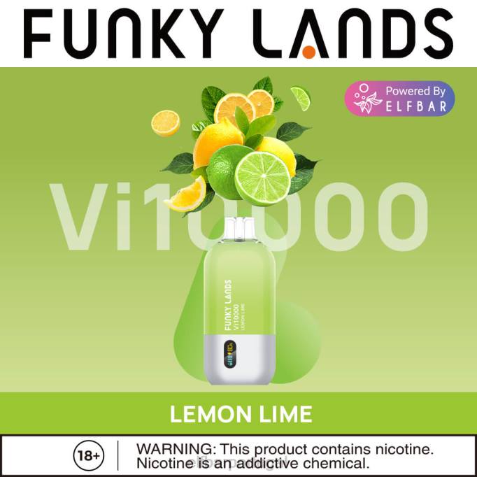 limão cigarro eletrônico HDFV153 Funky Lands Melhor Sabor Vape Descartável Vi10000 Série Iced ELFBAR